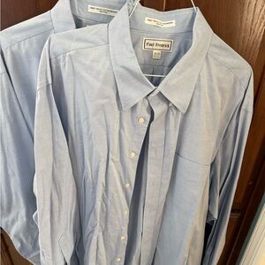 Paul Fredrick Men's Light Blue Oxford Dress Shirt 20x35 2 of them!